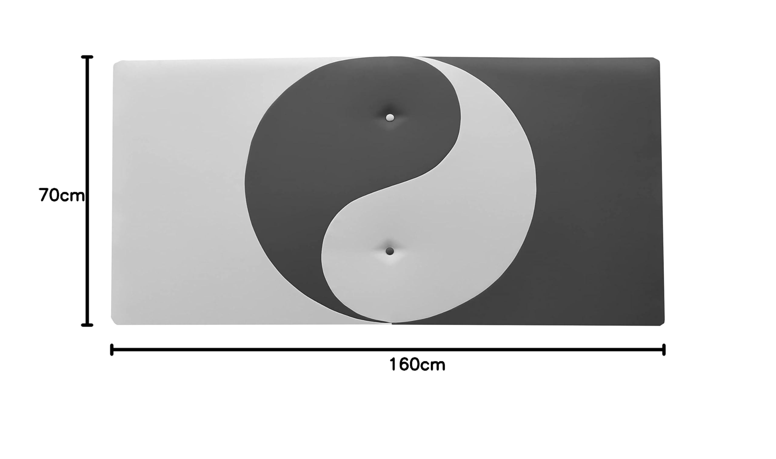 ONEK-DECCO Cabecero de Cama Mod.Ying Yang tapizado en Polipiel,Acolchado de Espuma Varias Medidas y Colores,Cabezal niños, Juvenil y Cama Matrimonio (160x70, Blanco-Gris)