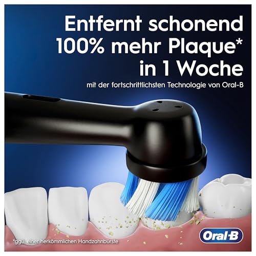 Oral-B iO Series 3 Elektrische Zahnbürste, Electric Toothbrush, 3 Putzmodi für Zahnpflege, Magnet-Technologie, Reiseetui, Designed by Braun, TESTSIEGER Stiftung Warentest (12, 2024), Matt Black – Bild 4