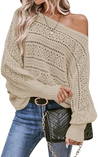 Cakulo Womens Off Shoulder Sweater Top Fall Outfits Fashion 2025 ...