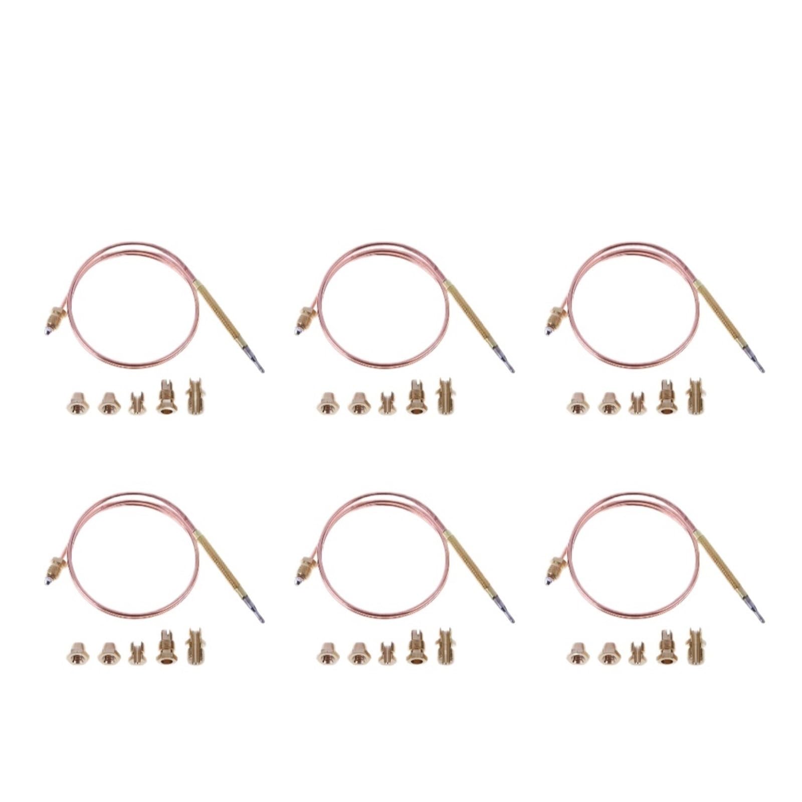 Válvula Termopar De Gas Universal For Chimenea, Calderas, Hornos, Sonda Controladora De Temperatura De Repuesto Con 5 Piezas Fijas, 60/120cm(6PCS,120CM)