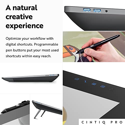 Image of Wacom DTK2420K0 Cintiq Pro 24 Creative Pen Display - 4K Graphic Drawing Monitor with 8192 Pen Pressure and 99% Adobe RGB, Black | 23.6 4K Ips Display, 8192 Pressure Levels, 99% Adobe Rgb, Expresskey Remote, USB-C and HDMI and Dp
