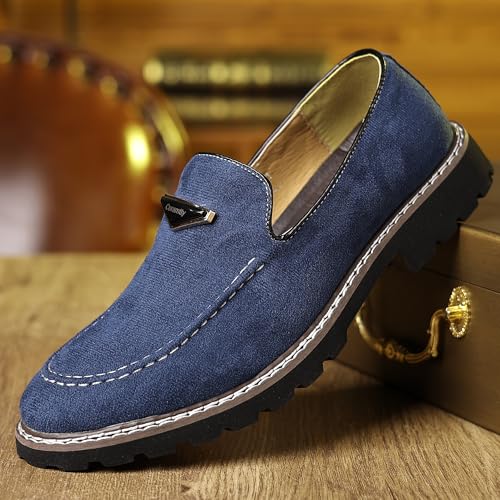 Image of Coramtty Men's Dress Loafers Classic Comfort Vintage Suede Slip On Business Work Driving Walking Casual Shoes