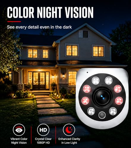 Image of Dual Lens 3MP+3MP WiFi Security Camera 360 Pan Tilt HD Surveillance Camera with Night Vision, Motion Detection, Two-Way Audio & Mobile App Control