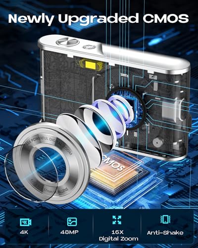 Digitalkamera-AutoFocus-4K-Fotoapparat-Digitalkamera-mit-Dual-Kamera-mit-32GB-Speicherkarte-HD-48MP-16X-Digitalzoom-28-grosem-Bildschirm-Kompaktkamera-Fotokamera-fur-EinsteigerSchwarz