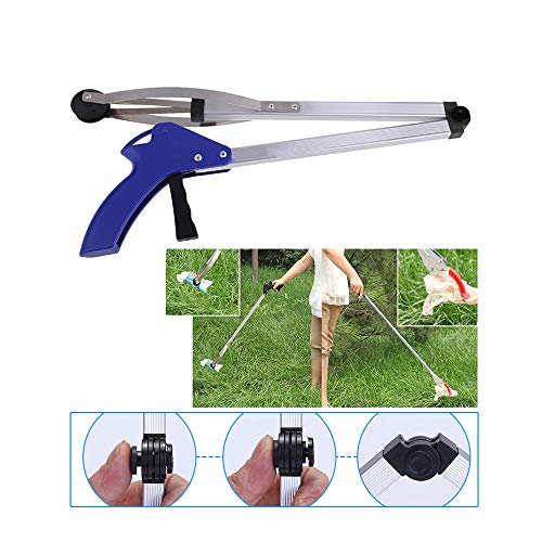 Funwill Reacher Grabber 32 Inch Foldable Suction Cup Gripper Tool Long Handle Trash Litter Picker Mobility Aid Pick Up Tool Light Bulb Remover thumb #6