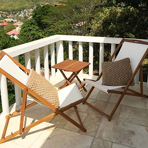 Fdw VRC-9410-NATURE Beach Sling Patio Chair For Relaxing, Foldable With Adjustable Height Made From Eucalyptus Wood thumb #1