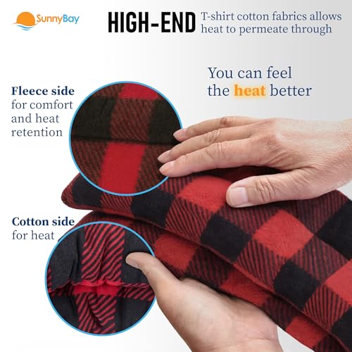 Image of SunnyBay Microwavable Heating Pad for Neck and Shoulder, Heated Neck Wrap, Microwave Heat Pad, Weighted Beanbag Moist Hot or Cold Compress, 2.2 lbs, 26x4 Inches, Buffalo