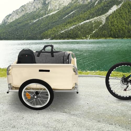 Fahrradanhänger Transportanhänger Fahrrad Lastenanhänger mit 110.23 lbs Volumen Klappbar Handwagen mit Schiebebügel
