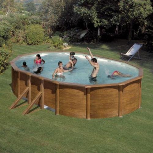 Preisvergleich Produktbild Pool Stahlwand Holzoptik