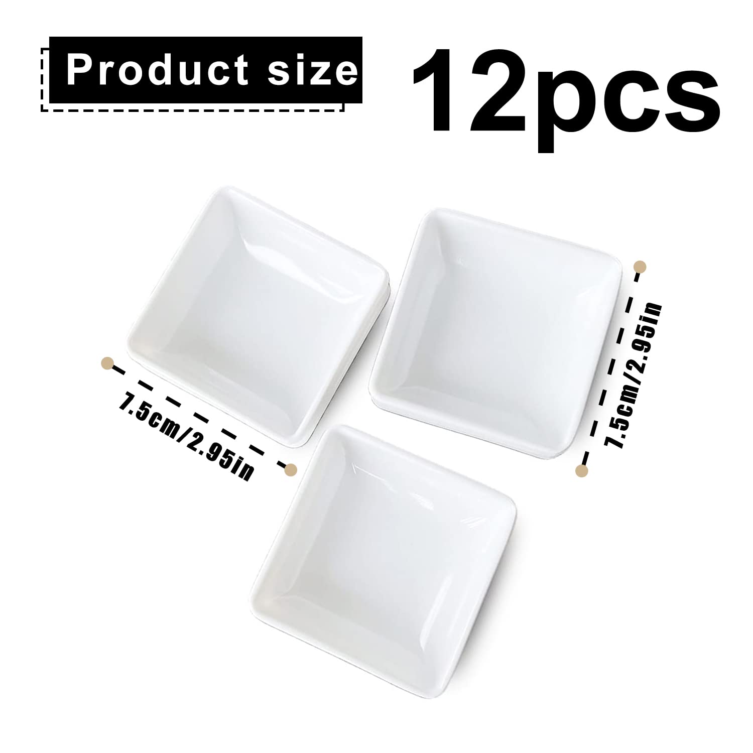 Ciotole Immersione Weenwill Ciotole Salsa Quadrate 12 Pezzi - Per Sushi E Antipasti Ciotole Aperitivo