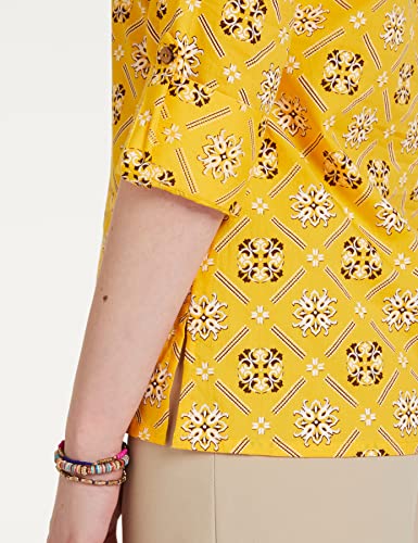 Image of Amazon Brand - Myx Women's Screen Print Straight Cotton Short Kurti (Available in Plus Sizes)