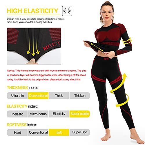 MEETYOO Women’s Thermal Underwear Set, Base Layers for Ladies, Fleece Lined Long Johns Sport Quick Dry Top Leggings Set for Running Skiing Cycling Workout - Image 5
