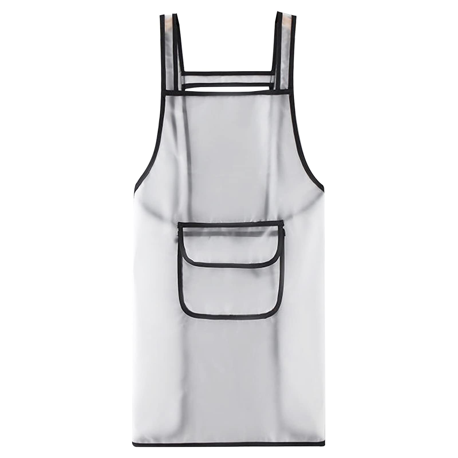 SimpolorChef Apron for Men Women with Large Pockets, TPU Waterdrop Resistant Cooking Kitchen BBQ Apron, White