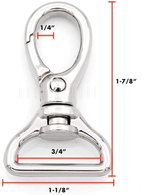 CRAFTMEMORE 2pcs Oval Snap Hooks Heavy Duty Metal Push Gate Swivel Lobster Clasp Keychain Clip Purse Making Accessories SC09 (3/4 Inch, Gold) - Image 3