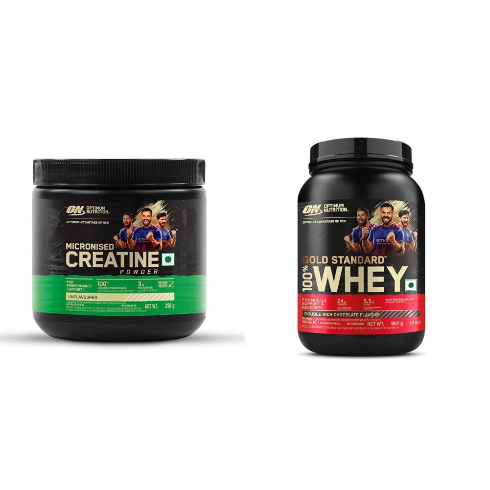 RCB Limited Edition Optimum Nutrition (ON) Micronized Creatine Powder – 250 g, 83 Serves, 3g of 100% Creatine Monohydrate per serve, Supports Athletic Performance & Power, Unflavored. & (ON) RCB-image-4