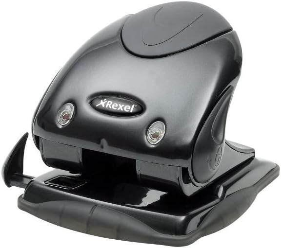 Rexel Precision 240 2 Hole Punch, 40 Sheet Capacity, Paper Alignment Indicator, Metal, Black, 2100750