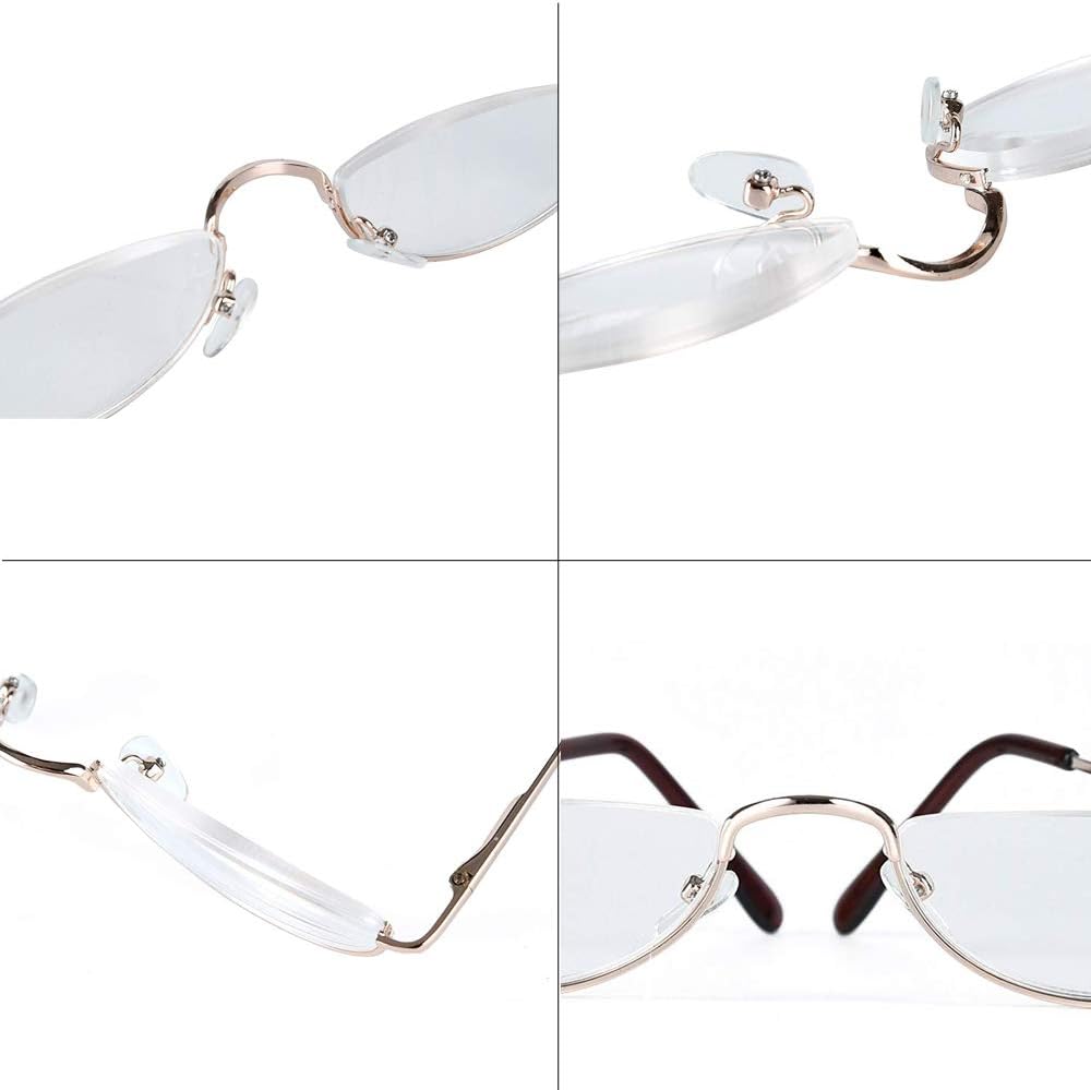 Viseng Half Frame Reading Glasses for Women Men Slim Half Moon Lens Readers Metal 3 pack Semi Rimless eyewear +1.0