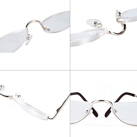 Viseng Vintage Alloy Half Moon Reading Glasses Women Men Slim Half Frame Lens Readers Glasses +3.5