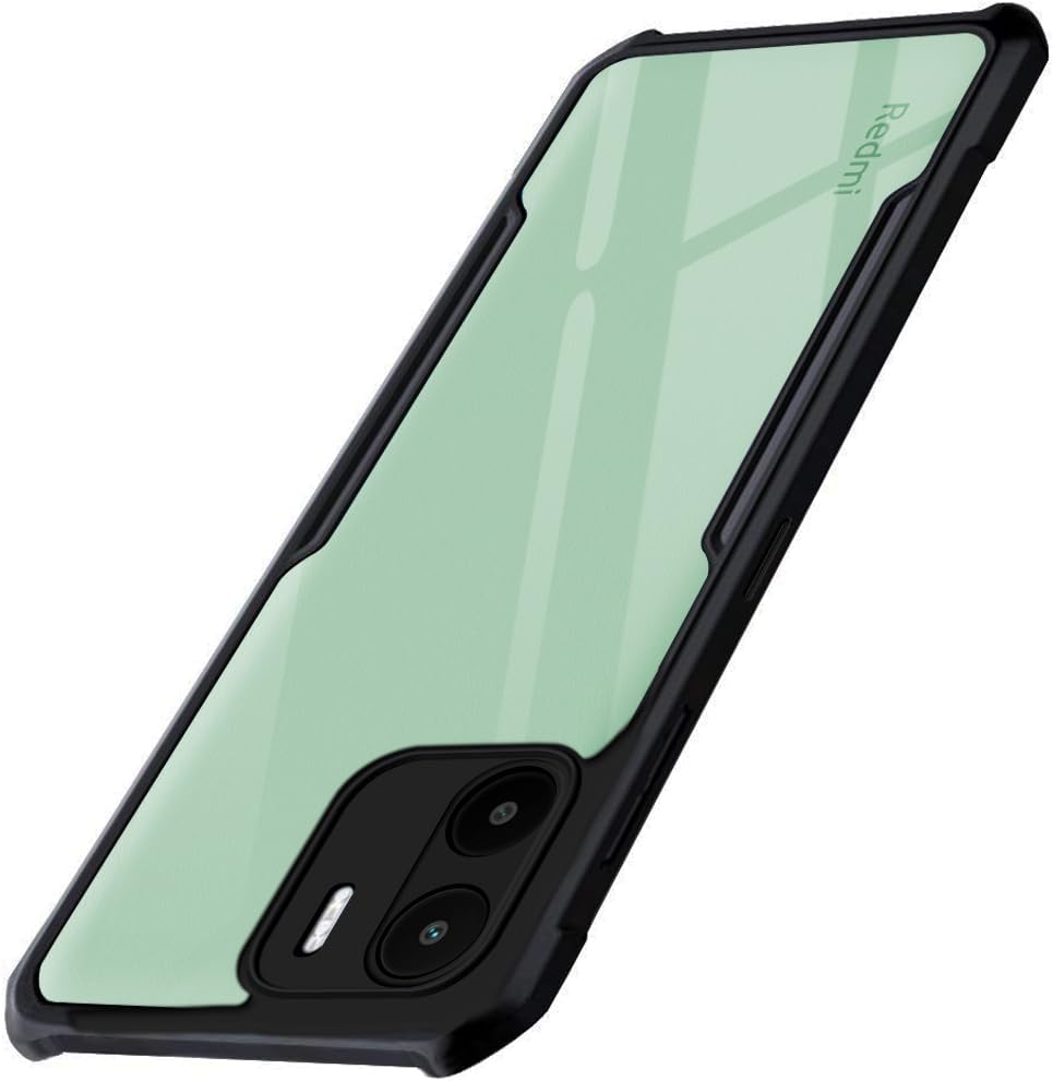 TheGiftKart Shockproof Crystal Clear Back Cover Case for Mi Redmi A2 | 360 Degree Protection | Protective Design | Transparent Back Cover Case for Xiaomi Redmi A2 (Black Bumper)