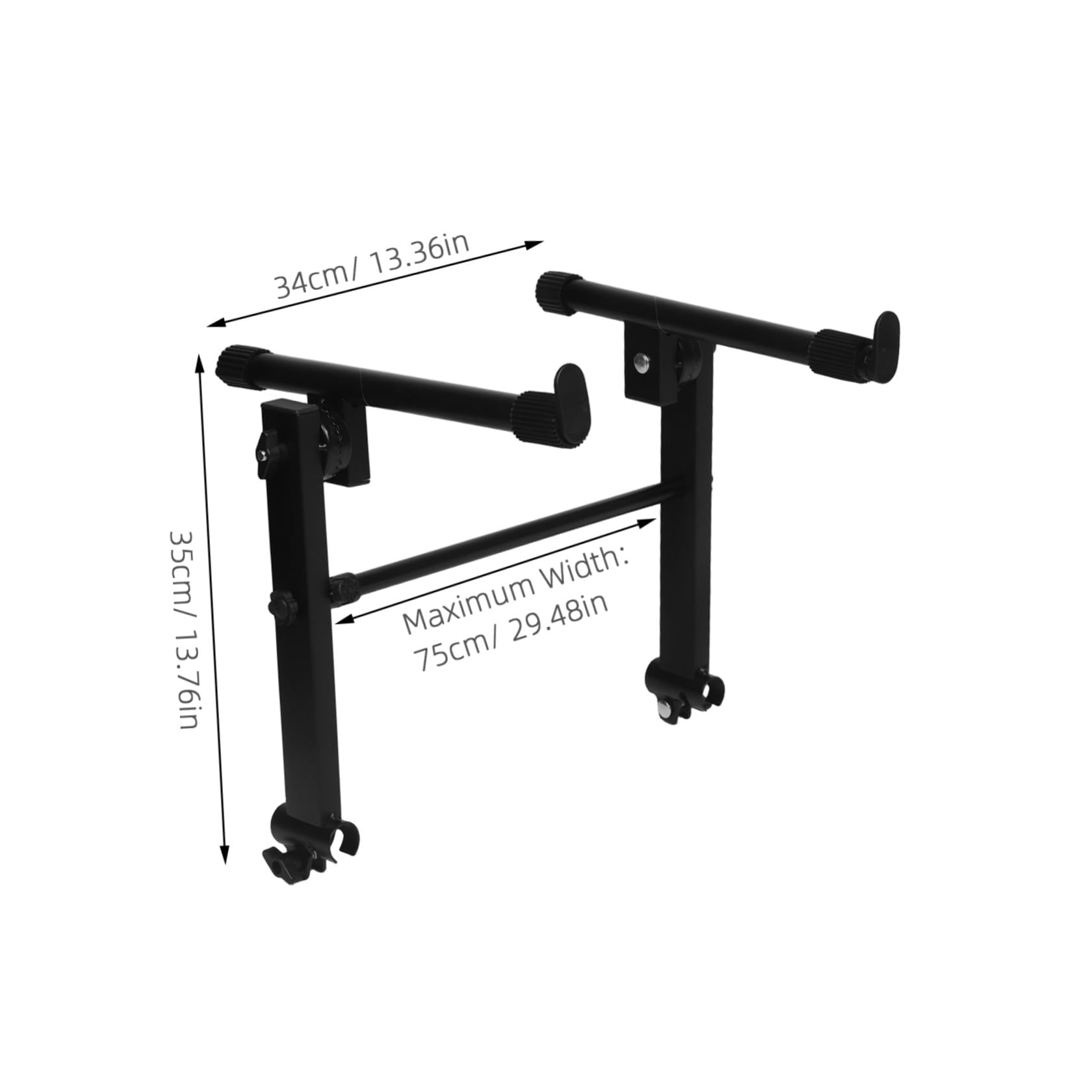 CALLARON Supporto per Tastiera Musicale a 2 Livelli in Metallo Nero Regolabile Ergonomico Struttura Doppio Tubo, Antiscivolo e Stabile per Synth e Pianoforti Elettrici