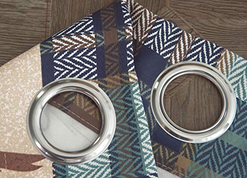 Rustic Modern Farmhouse Cabin Lodge Window Treatment Grommet Curtain Set With Patchwork Of Cabin And River Fly Fishing Themes Â€“ Curtain Set (River Lodge, Thermal) #TOP2