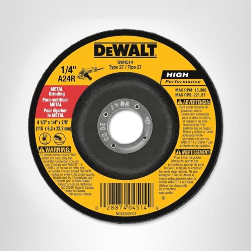 DEWALT DW4514 1/4" Thick Grinding Wheel with 4-1/2" Diameter and 7/8" Arbor — view 2