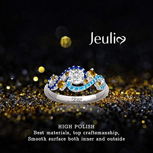 Jeulia "The Starry Night Round Cut Sterling Silver Ring Fashion Ring for Wife Anniversary Girlfriend Valentine's day Birthday Gift with Beautiful Jewelry Box3