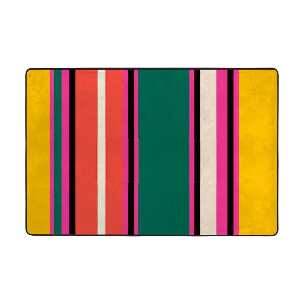 Tapis corail en velours rayé 180x120cm | Grand tapis stretch pour sol de maison