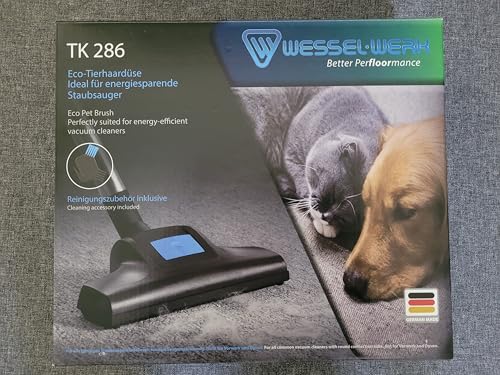 Eco-Tierhaardüse TK 286 von Wessel-Werk | Turbobürste | Ideal für Haustierbesitzer und Allergiker | entfernt Katzen- und Hundehaare | Ideal für Energiesparsauger | inkl. Reinigungszubehör