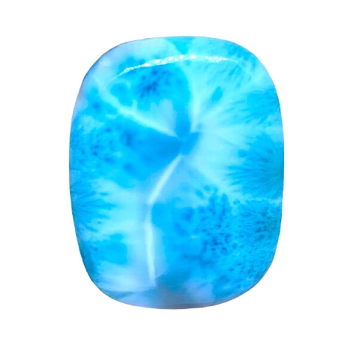 Cabochon larimar naturel rectangulaire 36x27mm pour création de bague