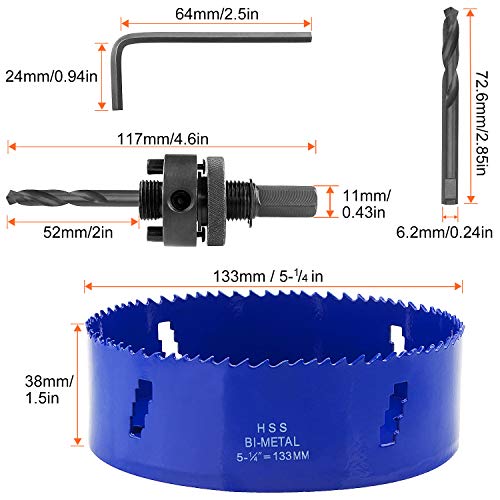 4"/105mm Hole Saw Bit, Bimetal Hss Professional Wood Circle Cutter Drill Bits With Connecting Rod, Blade For Cutting Soft Metal, Drywall, Wood - View #3