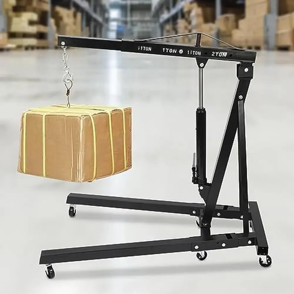 SDdPulse Herramienta de elevación plegable de 2 toneladas, de acero al carbono, hidráulica, para taller, grúa, recogedor de cerezas, grúa, elevación de 4400 libras, polipastos eléctricos