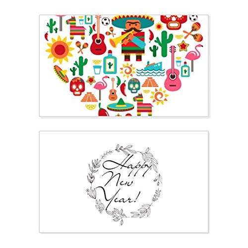 Tarjeta de bendición con calavera de azúcar y sombrero mexicano