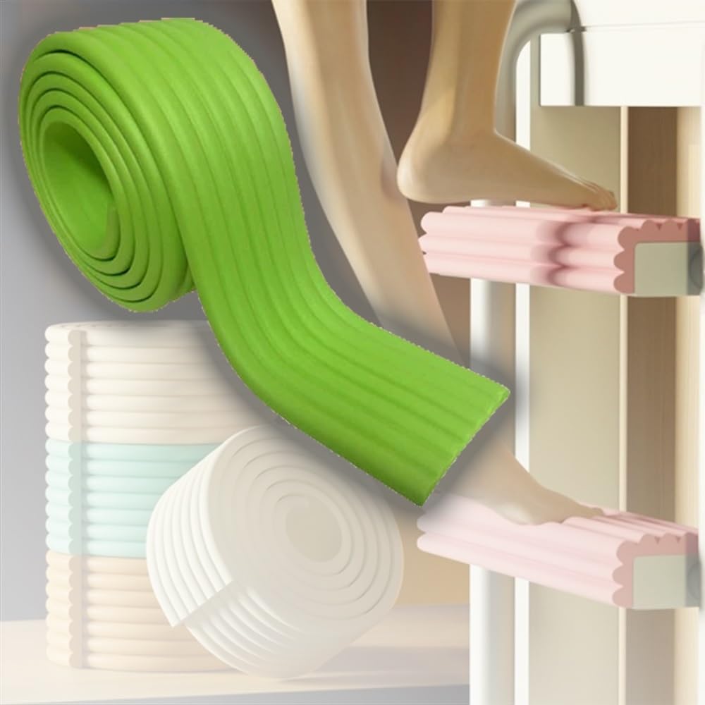 Protezione angolare da 6,5 ​​piedi for bordi di mobili, modanatura flessibile, bordatura for pareti, protezione angolare for impiallacciatura, protezione autoadesiva for paraurti di mobili, extra larg