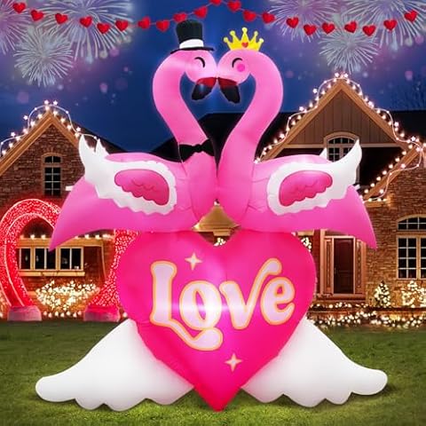 PARAYOYO 6.6FT Valentine's Day Flamingos Cover