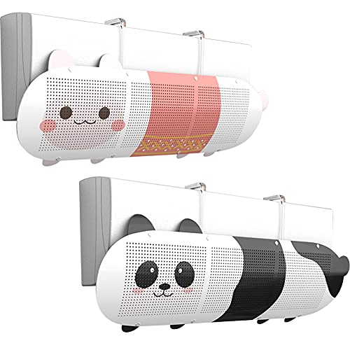 HIGHAWK風除け 風向き調整 クーラー 直撃風防止 引っ掛けタイプ 風よけ板 エアコン風よけ エアコンルーバー エアコン用カバー 2セット(パンダ+アルパカ)