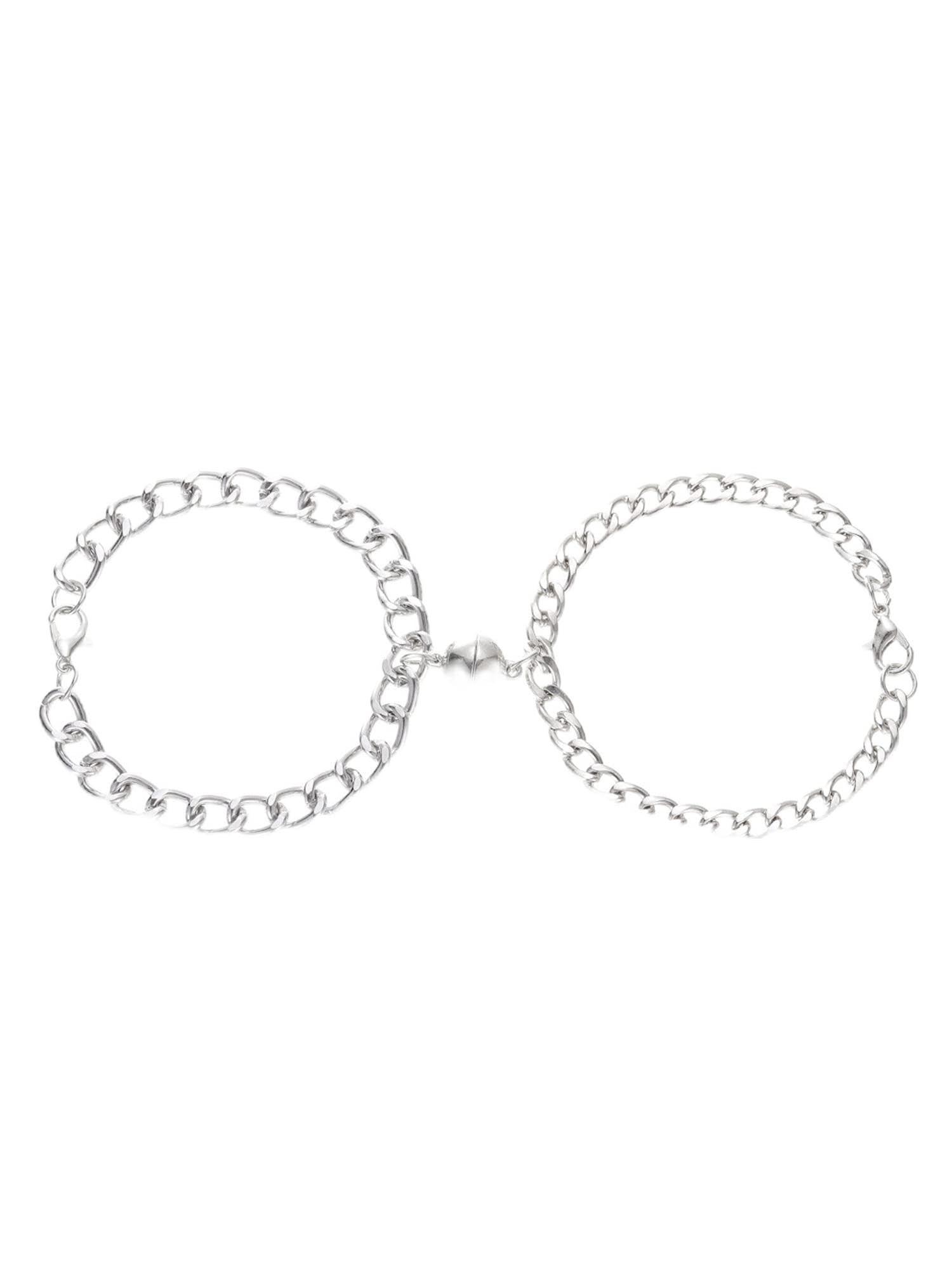 2 PCs Special Mutual Attraction Relationship Matching Round Ball Shape Magnet Bracelet For Men and Women-image-3