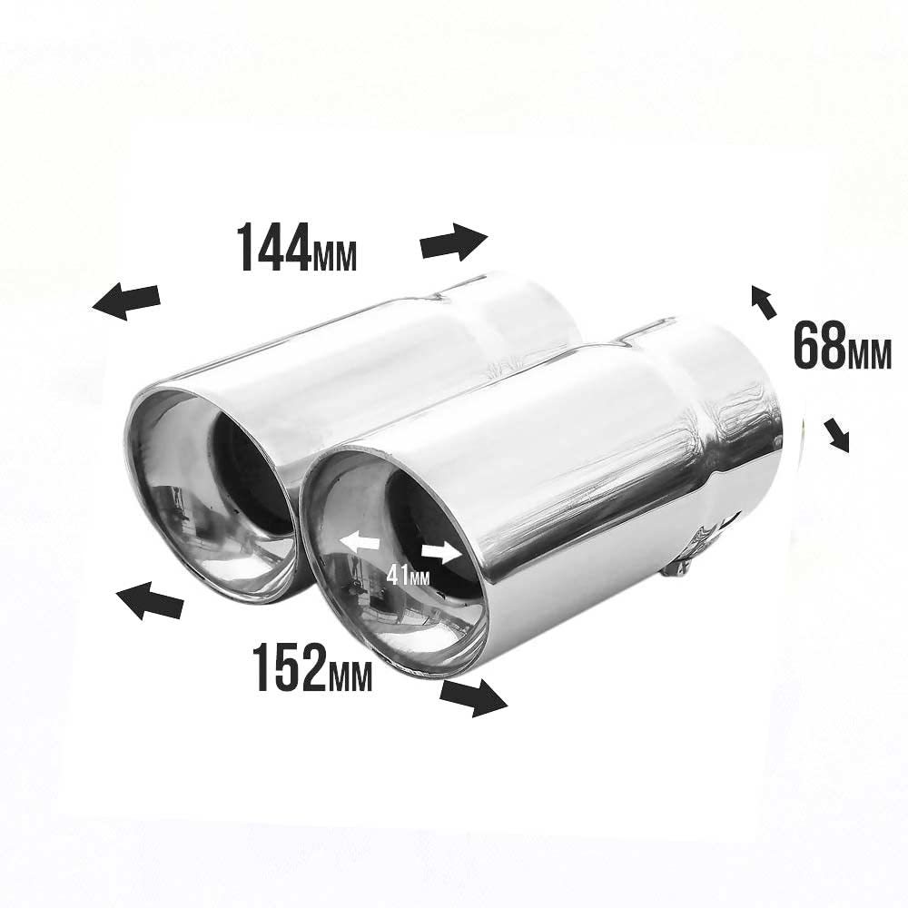 Chrome Exhaust Tips 2.5 Inlet Pack Of 2 Stainless Steel Exhaust Tips Chrome Fits 1 5 Quot To 2 Quot Pipes C 1147375 - Foto 9