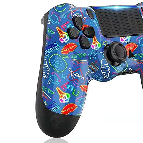TUOZHE Wireless Controller for PS4, Game Remote Compatible with Play Station 4 Console with Double Shock and Charging Cable (Blue, 2023 New Model Remote)