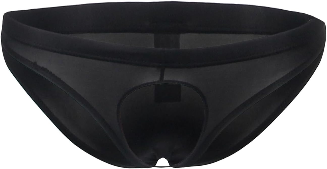 ohyeahlady Mens Sexy Underwear Briefs G-String Pouch Ice Silk Open Front Underwear Lingerie for Mens Comfortable Briefs - Image 6