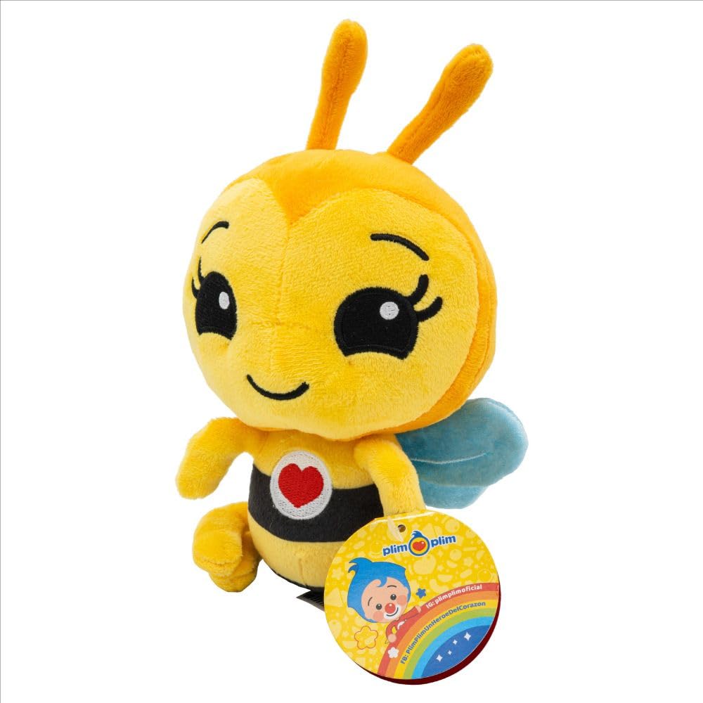 BANDAI Plim Plim – Peluche Musical Abejita PL85026 de 20 cm – XL Interactivo con música “Abejita Chiquita”, alas Crunchy y diversión sensorial para niños