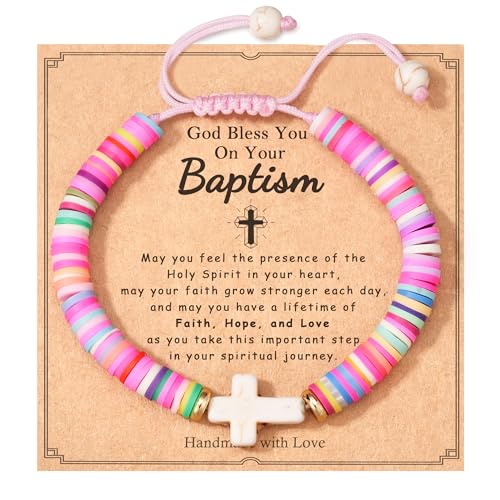 Shonyin Adjustable Cross Bracelet for Girls,Kindergarten Preschool Graduation First Communion Baptism Easter Confirmation Gifts for Girls