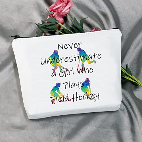 Meikiup Hockey Player Gifts Field Hockey Makeup Bags Travel Bags Never Underestimate A Girl Who Plays Field Hockey (Girl Field Hockey Bag) #TOP1