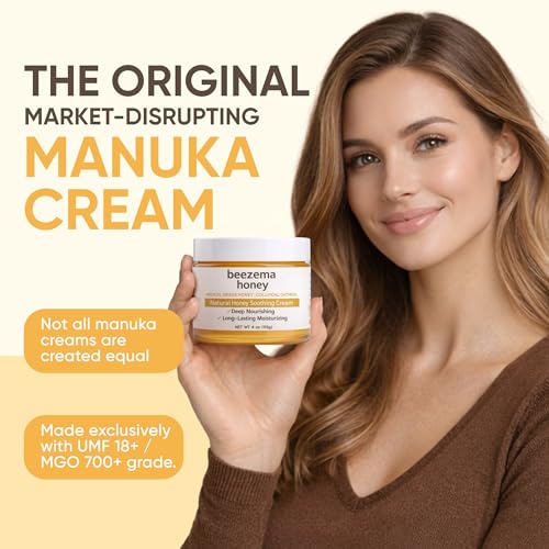KOVGOCY Beezema Medical Grade Honey, with Manuka Honey, Colloidal Oatmeal & Natural Oils, Natural Lotion, for Relieving Dry Skin on Hands and Body. Fast-Absorbing & Non-Greasy, Unscented - 4oz (1)