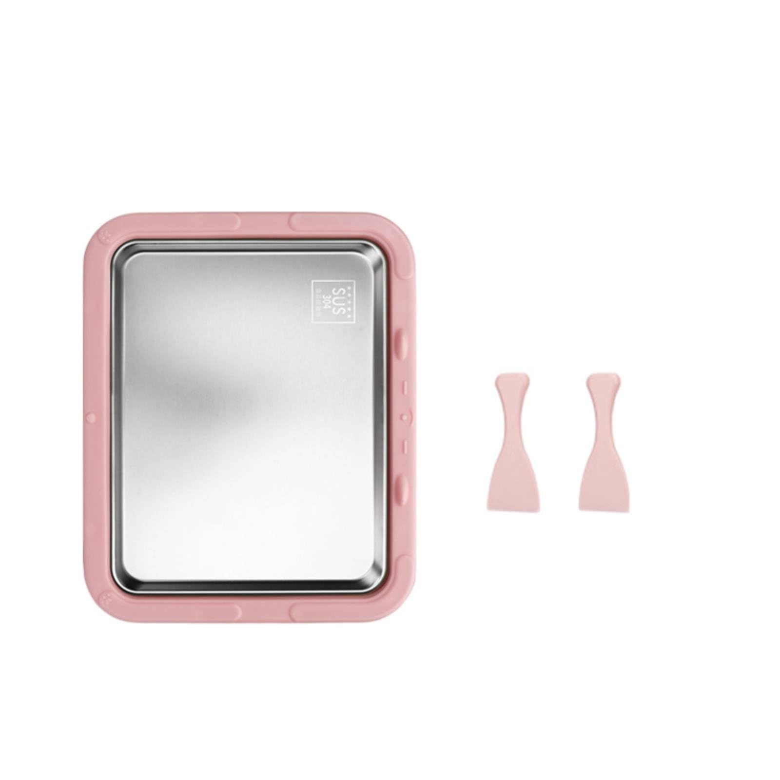 Rolled Ice Cream Machine Homemade Desserts Ice Cream Roll Machine Fried Yogurt Pan Quick Freezing Instant Cold Plate DIY Fun, Pink L | Home & Garden | Kitchen Dining & Bar-image-45