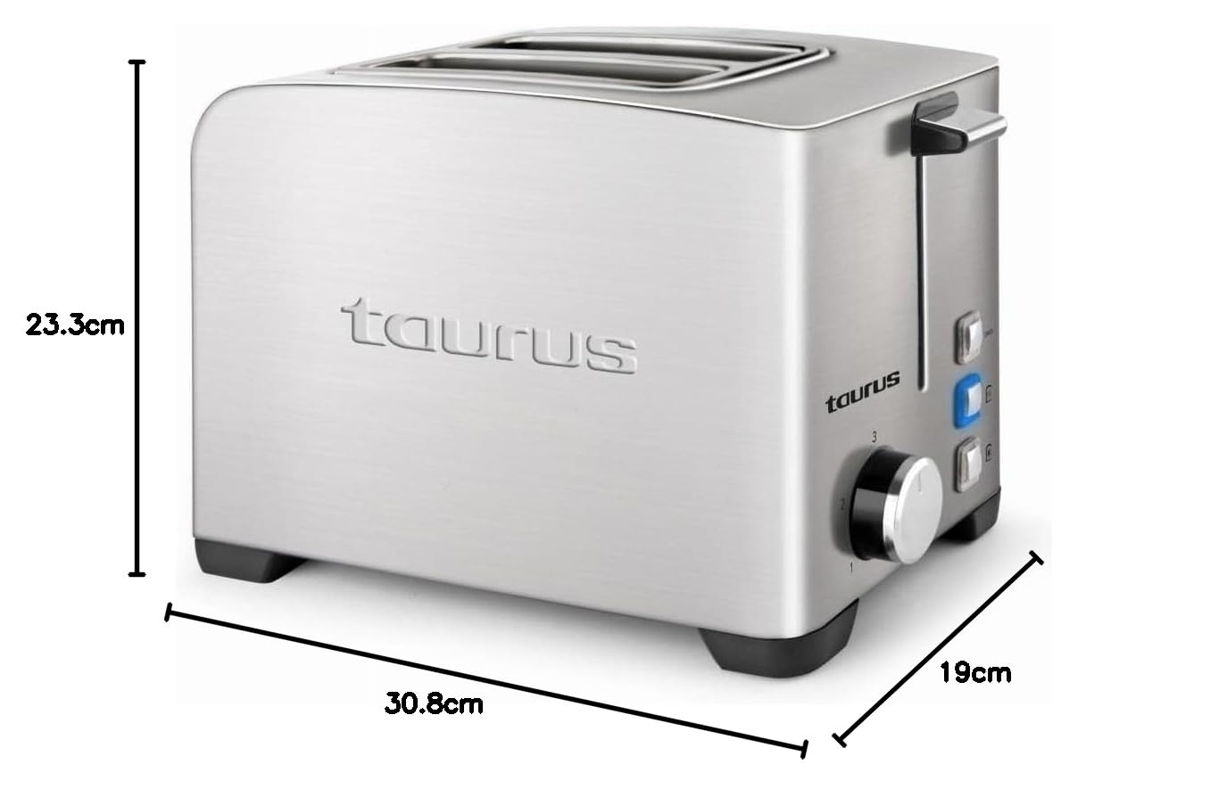 Taurus mytoast II Legend 2rebanada (S) 850 W toster ze stali nierdzewnej (2 sztuki (S), stal nierdzewna, guziki, rotacja, 850 W)