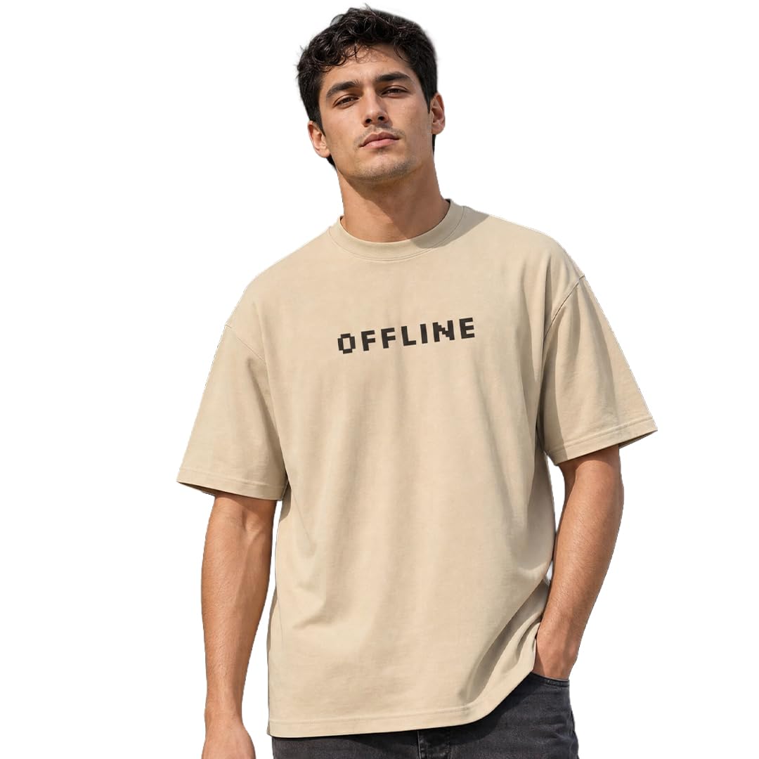nobero Men's Cotton Oversized Fit Graphic Print T-Shirt-picture-37
