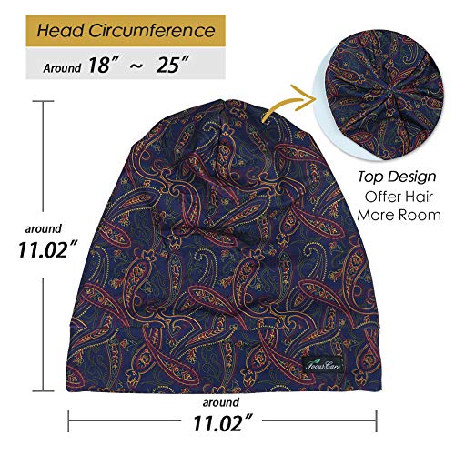 Image of Satin Lined Sleep Slouchy Cap Curly Girl Slap Headwear Gifts For Frizzy Hair Women