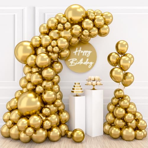 ballon Kit Arche Décoration Mariage, Baptême, Baby Shower (Ballons Or 18/12/10/5 pouces)