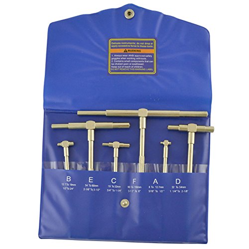 6pc Telescoping Gauge Stainless Steel Depth Bore Hole Cylinder 5/16